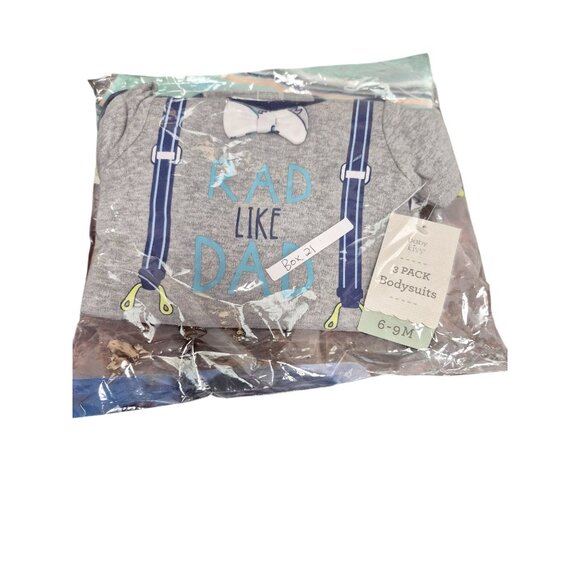 Baby Kiss 3 Pk Short Sleeve Bodysuits - Rad Like Dad 6 - 9 Months - Picture 2 of 2